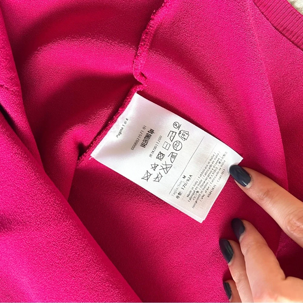 Valentino Brand New Pink Fuchsia Lace Panel Knit Stretch Dress - Picture 5 of 8